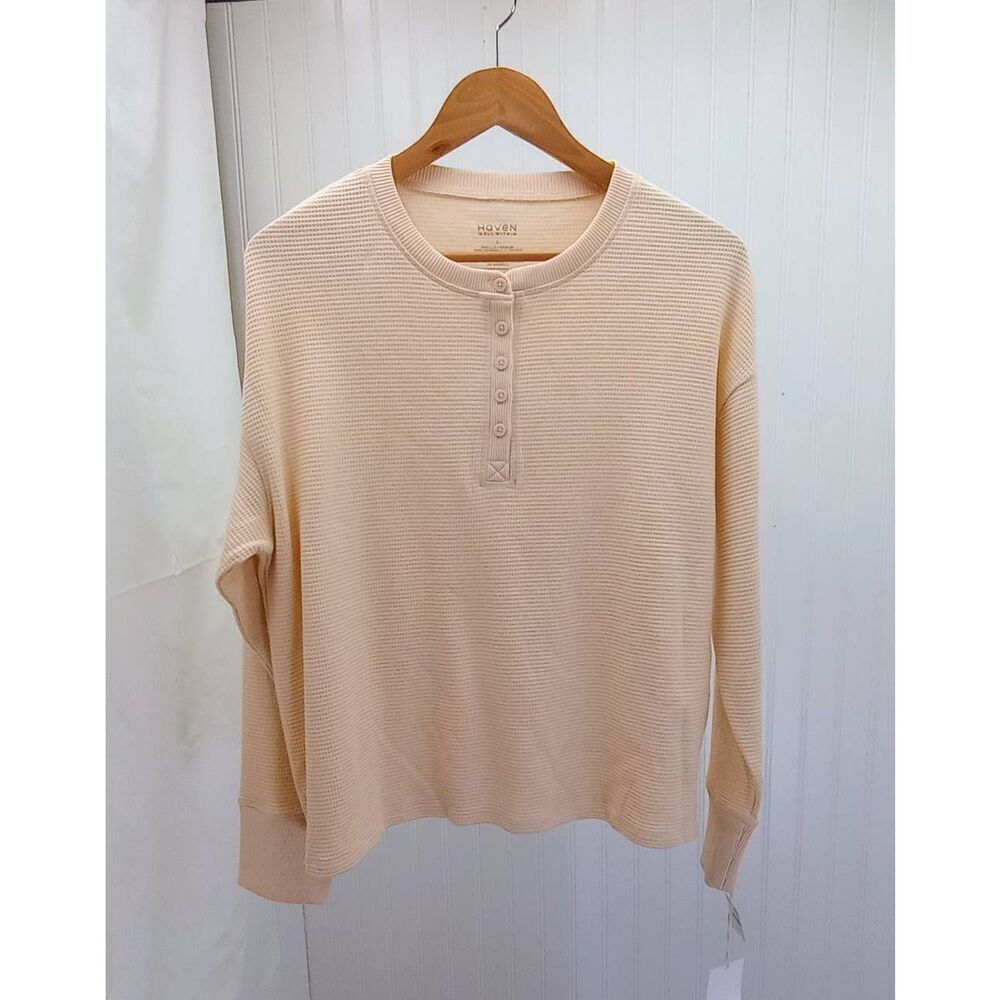 NWT Haven, Well Within, thermal long sleeve shirt. Beige, tan.  mens. Size Large